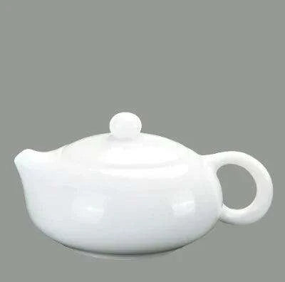 Elegant Suet Jade Porcelain Xishi Kungfu Tea Set with Side Handle Teapot - Très Elite