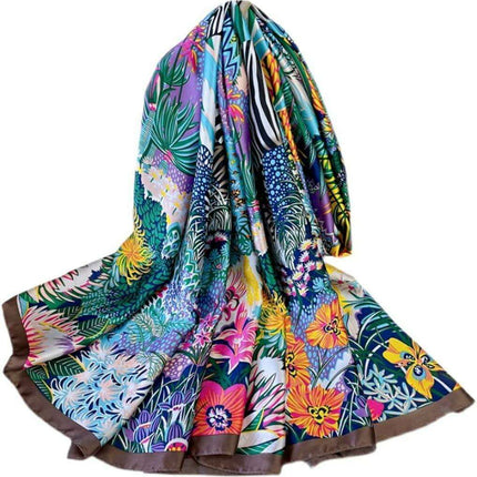 Elegant Summer Botanica Silk Scarf: Effortless Chic for Your Wardrobe - Très Elite- Très Elite