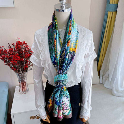 Elegant Summer Botanica Silk Scarf: Effortless Chic for Your Wardrobe - Très Elite- Très Elite
