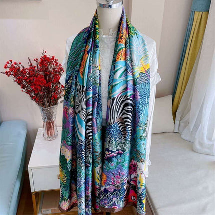 Elegant Summer Botanica Silk Scarf: Effortless Chic for Your Wardrobe - Très Elite- Très Elite