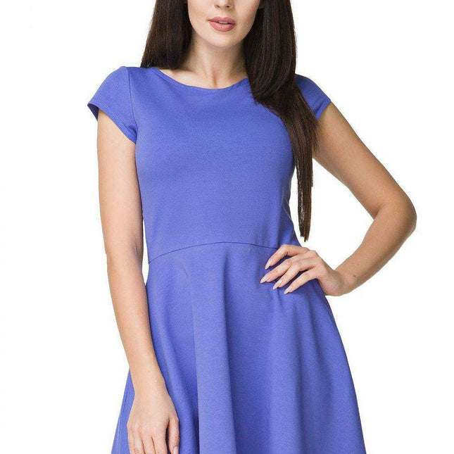 Elegant Summer Breeze: Tessita Flared Cotton Boat Neck Dress