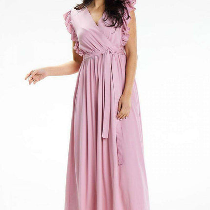 Elegant Summer Envelope Maxi Dress with Ruffled Details - Très Elite