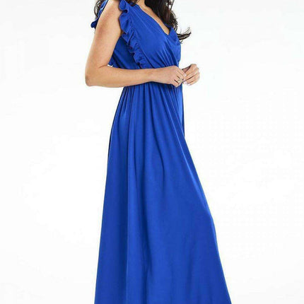 Elegant Summer Envelope Maxi Dress with Ruffled Details - Très Elite