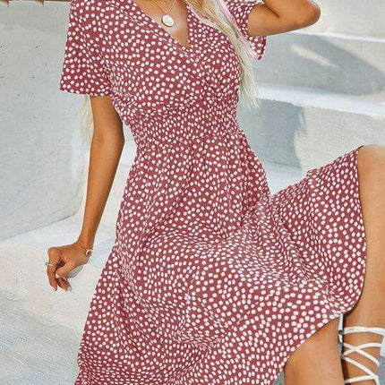 Elegant Summer Floral V-Neck Dress for Effortless Style