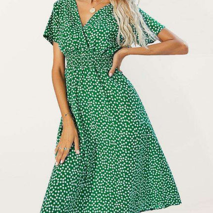 Elegant Summer Floral V-Neck Dress for Effortless Style