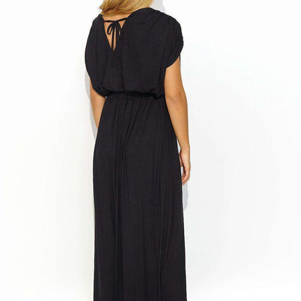 Elegant Summer Knit Maxi Dress with Gold Accent Sleeves - Très Elite