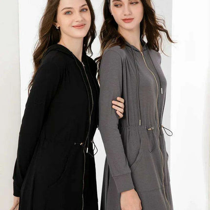 Elegant Summer Modal Dress with Gold Zipper and Comfortable Loose Fit - Très Elite