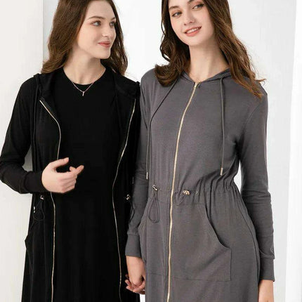 Elegant Summer Modal Dress with Gold Zipper and Comfortable Loose Fit - Très Elite