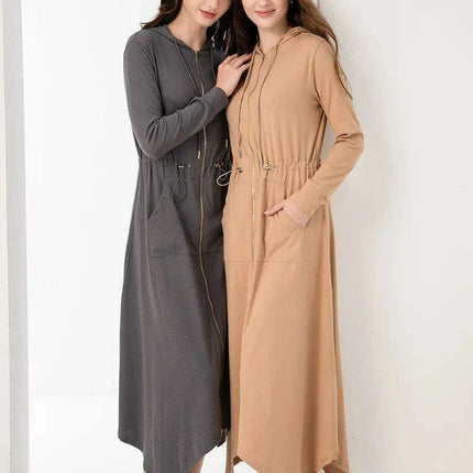 Elegant Summer Modal Dress with Gold Zipper and Comfortable Loose Fit - Très Elite