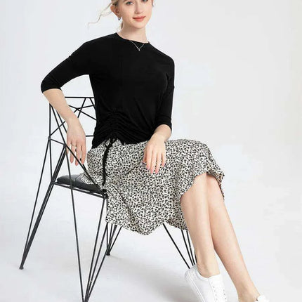 Elegant Summer Modal Tee - Cozy 3/4 Sleeve Women's Top - Très Elite