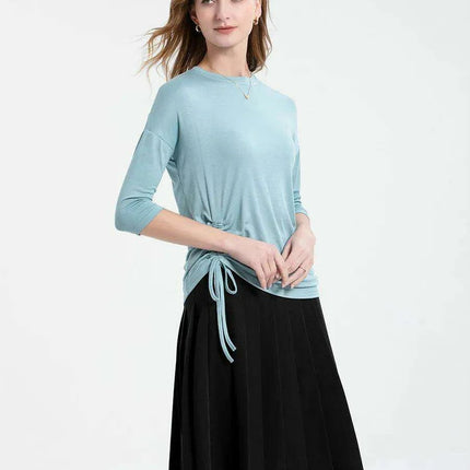Elegant Summer Modal Tee - Cozy 3/4 Sleeve Women's Top - Très Elite