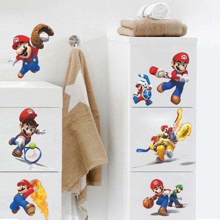 Elegant Super Mario Adventure Nursery Wall Art Decals for Modern Spaces..