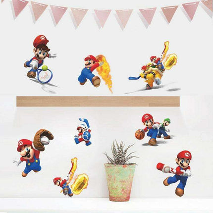 Elegant Super Mario Adventure Nursery Wall Art Decals for Modern Spaces..