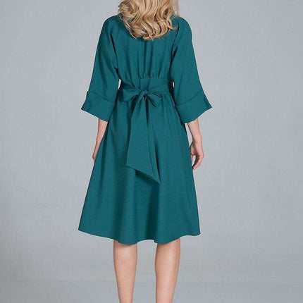 Elegant Sweetheart Kimono Midi Dress with Stylish Wide Sleeves - Très Elite