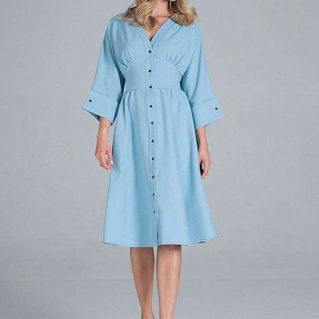 Elegant Sweetheart Kimono Midi Dress with Stylish Wide Sleeves