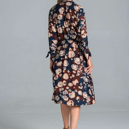 Elegant Tailored V-Neck Midi Dress with Jacket-Inspired Accents - Très Elite