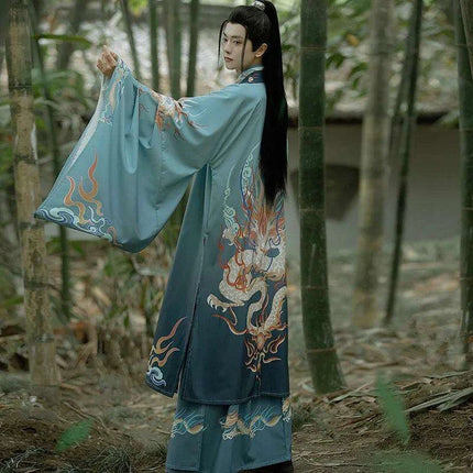 Elegant Tang Dynasty Swordsman Hanfu Outfit - Men's Cultural Performance and Cosplay Costume