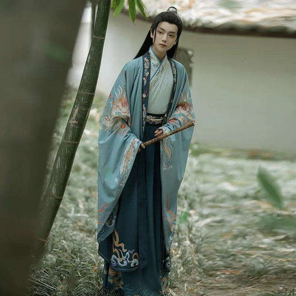 Elegant Tang Dynasty Swordsman Hanfu Outfit - Men's Cultural Performance and Cosplay Costume