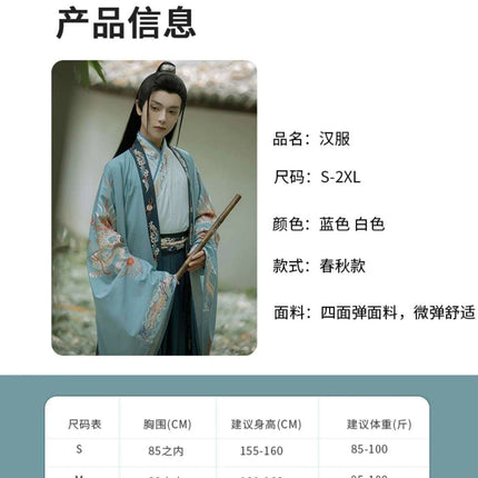 Elegant Tang Dynasty Swordsman Hanfu Outfit - Men's Cultural Performance and Cosplay Costume - Très Elite