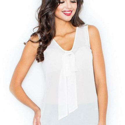 Elegant Tie-Detail Sleeveless Blouse by Figl - Très Elite