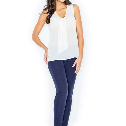 Elegant Tie-Detail Sleeveless Blouse by Figl - Très Elite
