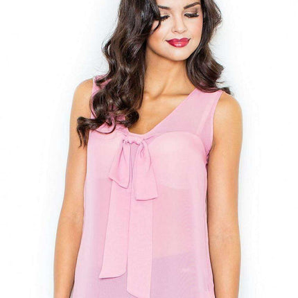 Elegant Tie-Detail Sleeveless Blouse by Figl - Très Elite