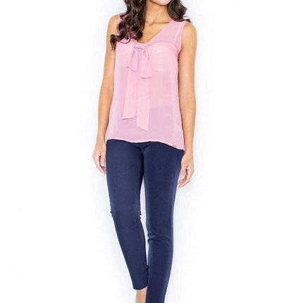 Elegant Tie-Detail Sleeveless Blouse by Figl - Très Elite