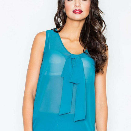 Elegant Tie-Detail Sleeveless Blouse by Figl - Très Elite
