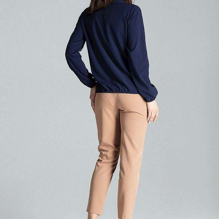 Elegant Tie-Neck Blouse with Elastic Sleeve Detail - Très Elite