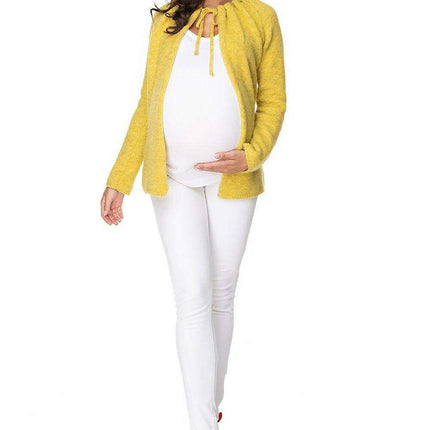 Elegant Tie-Neck Maternity Cardigan in Soft Acrylic Blend - Très Elite