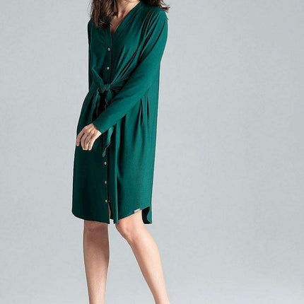 Elegant Tie-Waist Shirt Dress - Très Elite