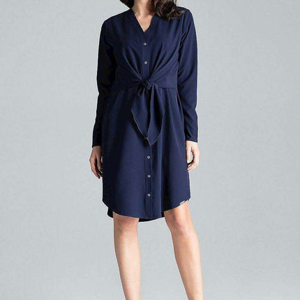Elegant Tie-Waist Shirt Dress - Très Elite