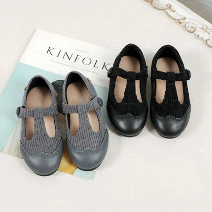 Elegant Toddler Leather Slip-Ons - Classic Black Flats and Oxford Mary Janes with Cushioned Support - Très Elite