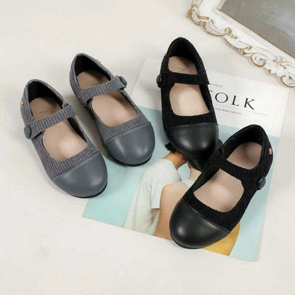 Elegant Toddler Leather Slip-Ons - Classic Black Flats and Oxford Mary Janes with Cushioned Support - Très Elite
