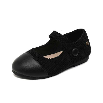 Elegant Toddler Leather Slip-Ons - Classic Black Flats and Oxford Mary Janes with Cushioned Support