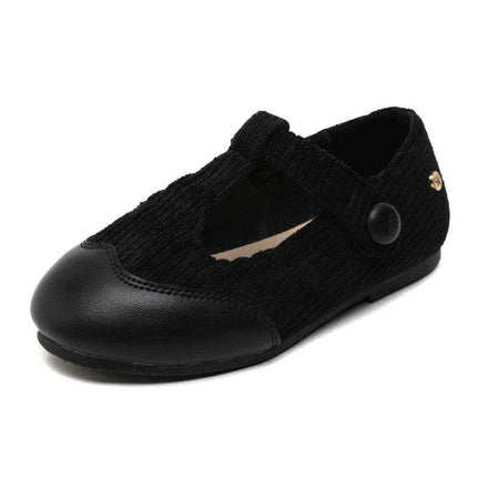 Elegant Toddler Leather Slip-Ons - Classic Black Flats and Oxford Mary Janes with Cushioned Support