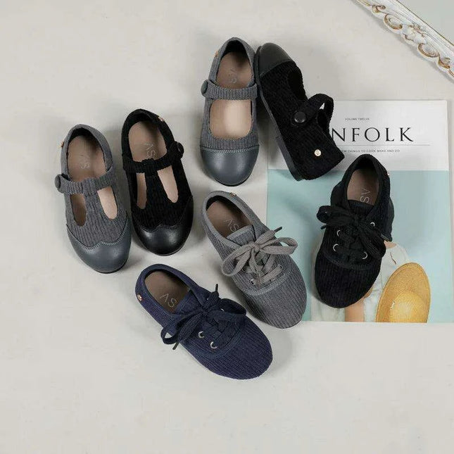 Elegant Toddler Leather Slip-Ons - Classic Black Flats and Oxford Mary Janes with Cushioned Support