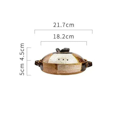 Elegant Tri-Section Japanese Clay Casserole: Perfect for High-Heat Culinary Creations - Très Elite