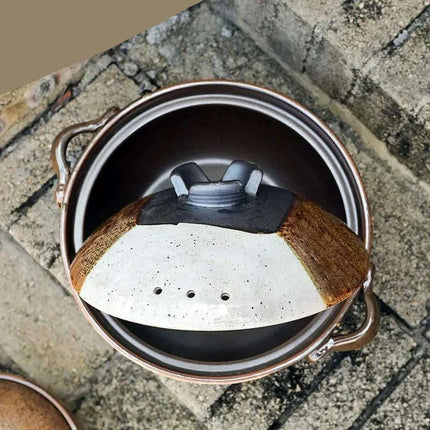 Elegant Tri-Section Japanese Clay Casserole: Perfect for High-Heat Culinary Creations - Très Elite