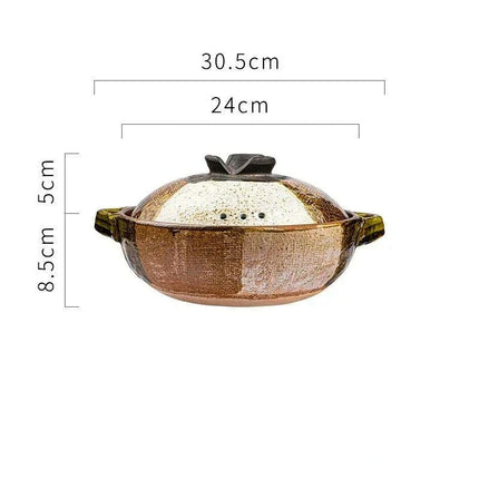 Elegant Tri-Section Japanese Clay Casserole: Perfect for High-Heat Culinary Creations - Très Elite