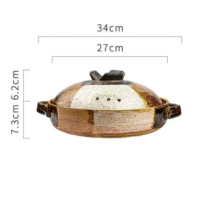 Elegant Tri-Section Japanese Clay Casserole: Perfect for High-Heat Culinary Creations - Très Elite