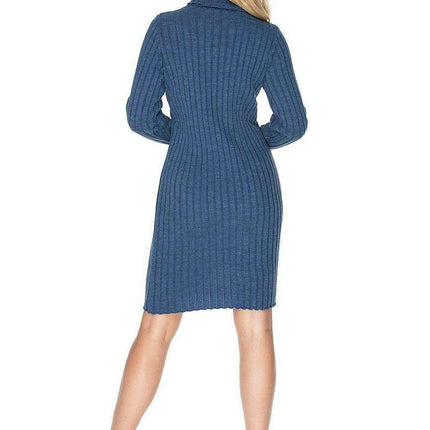 Elegant Turtleneck Fitted Knit Dress - Très Elite