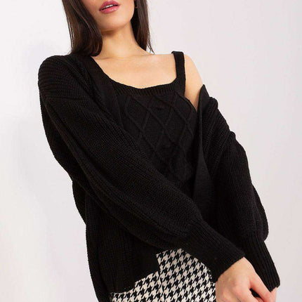 Elegant Twinset: Strapless Top with Cozy Cardigan