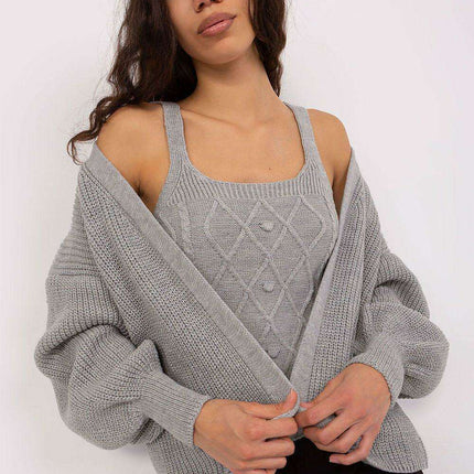Elegant Twinset: Strapless Top with Cozy Cardigan