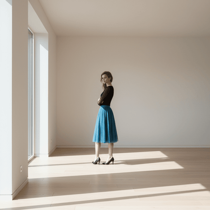 Elegant Two Layer Tulle Skirt with Adjustable Belt - Très Elite