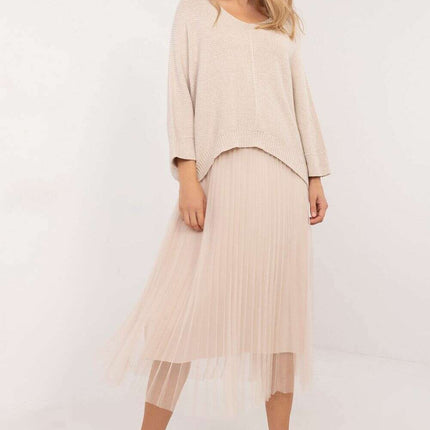Elegant Two Piece Sweater and Midi Dress Set 202828 - Très Elite