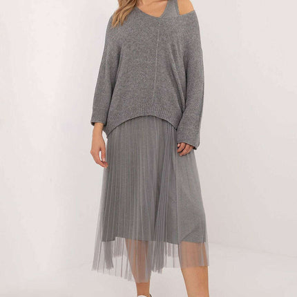 Elegant Two Piece Sweater and Midi Dress Set 202828 - Très Elite