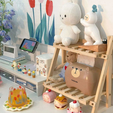 Elegant Two-Tier Wooden Desk Organizer for an Organized Workspace - Très Elite