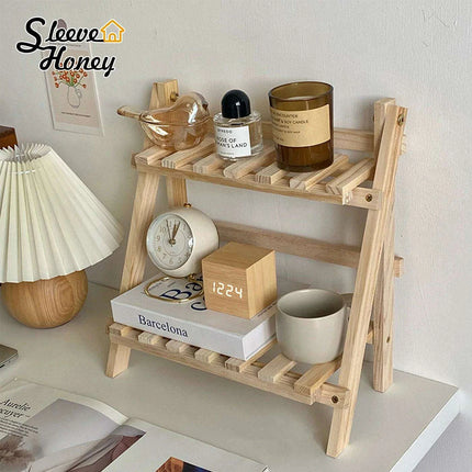 Elegant Two-Tier Wooden Desk Organizer for an Organized Workspace - Très Elite