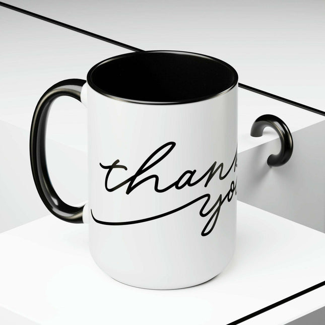 Elegant Two-Tone Ceramic Coffee Mugs - 15oz from the Elite Enigma Collection